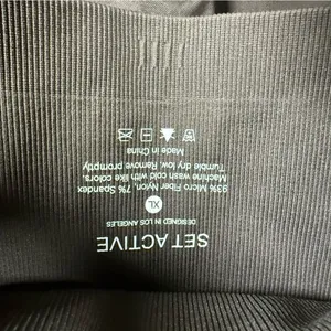 SET Active Dark Brown High-Waist Leggings & V-Neck Sports Bra Set SZ:XL thumbnail 7