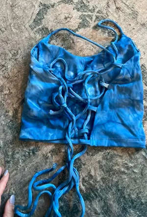 Halara lace up sports bra top thumbnail 1