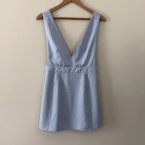 New Superdown Kaelyn Pinafore Mini Dress‎ Light Blue Size M thumbnail 15