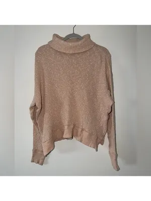 Free People We the Free Tommy Neutral Minimalistic Turtleneck size medium thumbnail 5
