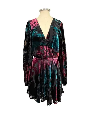 Caroline Constas Olena Velvet Burn Out Mini Dress Size Small thumbnail 3