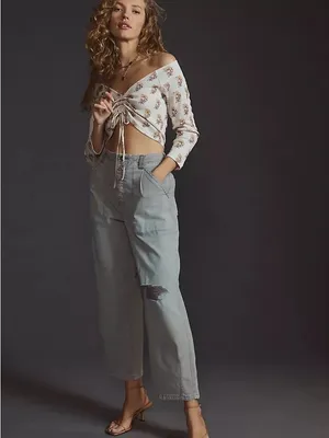 Anthropologie Sabrina Floral Cinched Crop‎ Top thumbnail 4