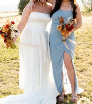 AZAZIE Kalea Dusty Blue bridesmaid dress thumbnail 8