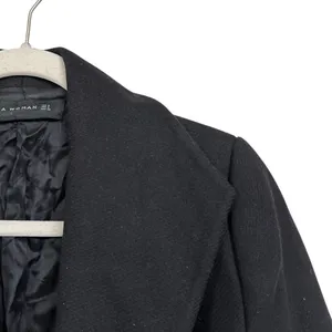 Zara Women's Sz S Black Long Sleeve Jacket Coat D Link Lined Heavy Winter thumbnail 4