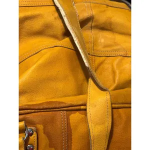 Vintage Amanda Johnson Yellow Leather Backpack Helsinki 1999 Commemorative Bag thumbnail 10