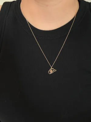 Boutique Gold Cowboy Hat Necklace – Western Country Charm Pendant New With Tags thumbnail 6