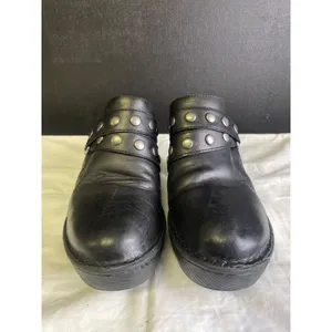 Born Women's Black Leather Mules/ Shoes/ Chunky Heel 3.75 heel Size 9 SKU 2862 thumbnail 2