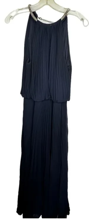 Xscape Navy‎ Pleated Maxi Dress thumbnail 1