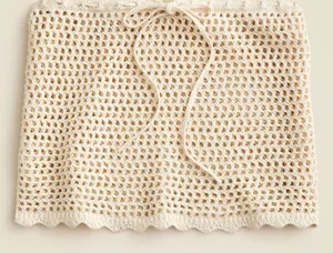 NWT J. CREW Crochet beach Mini skirt Size Medium NEW Cream thumbnail 1