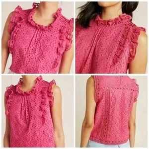 Mauve By Anthropologie Eyelet Blouse thumbnail 2