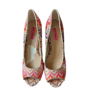 Betsey Johnson Bardot‎ Heels 9 M Fabric Platform Stiletto Heels thumbnail 7