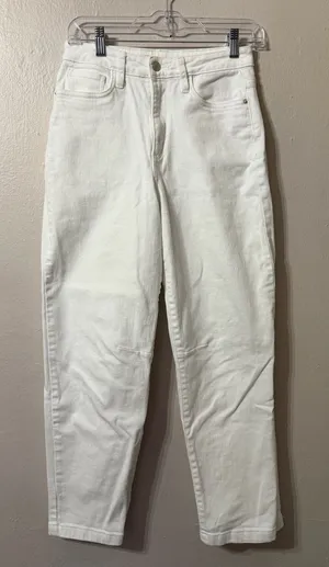 Lola Made with love White High-Rise Straight Jeans size 6 thumbnail 1