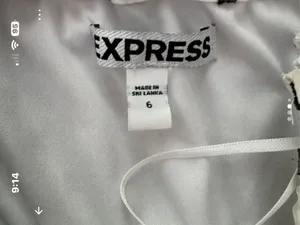 Express White Strapless Dress with Black Dot Print thumbnail 3
