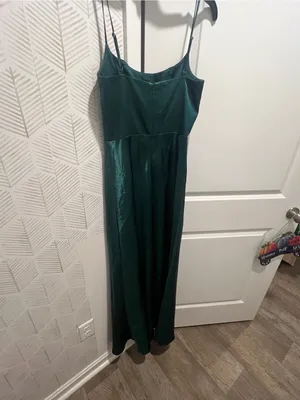Birdy grey Satin Emerald Green Cowl Neck Evening Dress thumbnail 5
