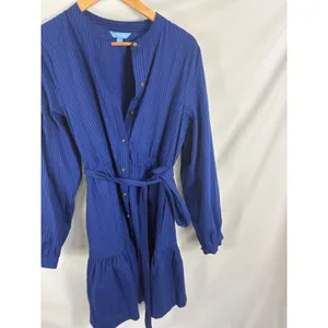 Draper James Blue Pinstripe Long Sleeve Button Up Dress Size Large thumbnail 4