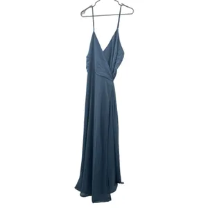 Birdy Grey Cindy Chiffon Wrap‎ Maxi Bridesmaid Dress in Twilight Sz 2X NEW thumbnail 3