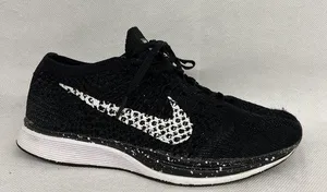 Nike Flyknit Racer 'Black White" Knit mesh low sneaker shoe 526628 020 SZ 5.5 thumbnail 1