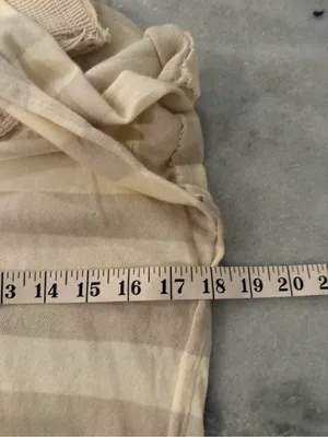NWOT Free People We The Free Size XS Tan Cream Striped Thermal Knit V Neck Top thumbnail 9