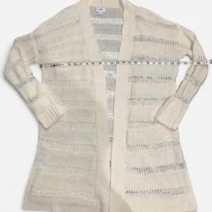 Old Navy Cream Cardigan with Horizontal Loop Knit Texture, size LARGE thumbnail 3