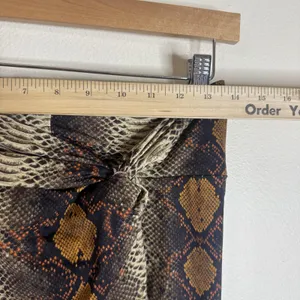Skims coverup Skirt Womens Small Brown Snake Print Wrap High Waist Midi‎ Stretch thumbnail 7