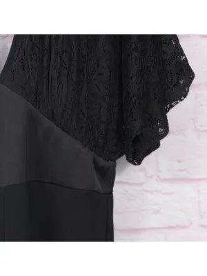 XOXO Black Lace Wide Leg Jumpsuit Women’s Medium Elegant Evening Party thumbnail 7