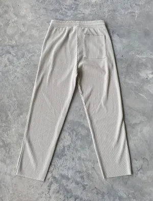 Ribbed High Waisted Drawstring Trouser Pants thumbnail 4