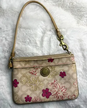 COACH Coated Canvas Signature Floral Wristlet thumbnail 1