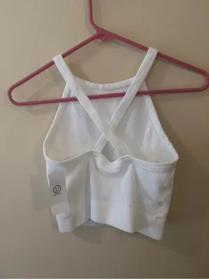 Gilly Hicks Ribbed Halter Crop Tank - White thumbnail 4