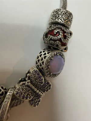 Authentic Pandora Sterling Silver Bracelet with Charm thumbnail 11