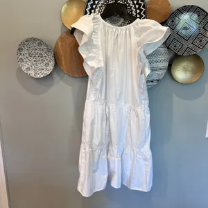 Pinch Women White Tiered Cotton Flutter Sleeve Babydoll Dress 3640D Small thumbnail 2