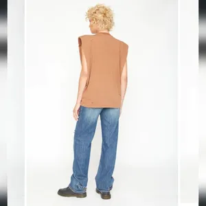 Free People -347 Sandrine‎ Rose Shoulder Pad Tank in Burnt NWT Small thumbnail 3