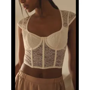 Anthropologie LyreBird Lace Corset Pullover Top thumbnail 3