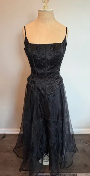 Beautiful Black Beaded Corset Vintage Dress thumbnail 1