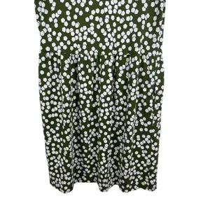 Boden Green White Floral Dress 8L Short Sleeve Fit & Flare Pockets Modal thumbnail 5