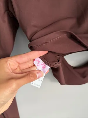 Pink Lily Size Medium Brown Athleisure Athletic Top thumbnail 6