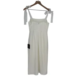 Lulus‎ Romantic Celebration White Tie-Strap Bodycon Midi Dress Size S thumbnail 11