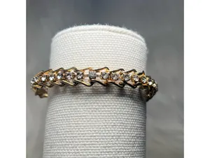 Fashion Bracelet with Gold Color Chains with Jewels thumbnail 4