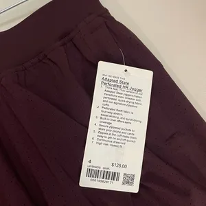 Lululemon NWT Adapted State Perforated High Rise Joggers Goodnight Plum Size 4 thumbnail 10