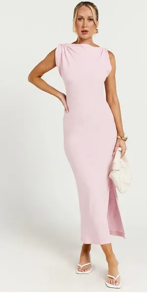 NWT Showpo Soft pink linen dress size 4 thumbnail 1