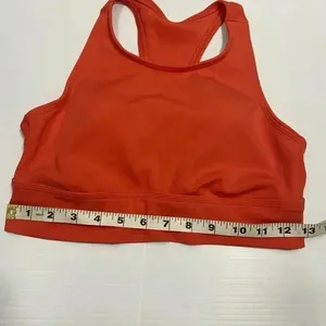 Aerie Womens Chill Play Move Sports Bra M Orange High Neck Open‎ Back Breathable thumbnail 8