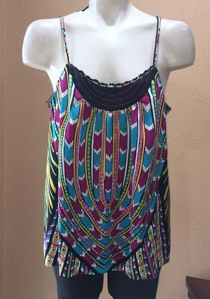 Nicole Nicole miller colorful spaghetti strap blouse Purple Size L thumbnail 1