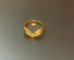 Faux Gold Colored Chevron Arrow Ring thumbnail 1