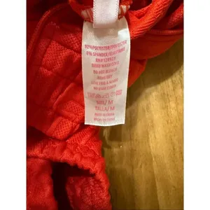 Cropped short sleeve zip up red hoodie jacket juniors size medium thumbnail 4
