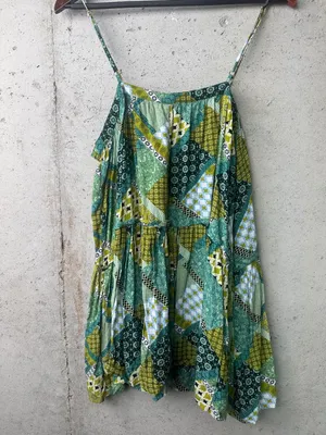 Natural Life Boho Festival Patchwork Print Top Large Sleeveless Straps thumbnail 4