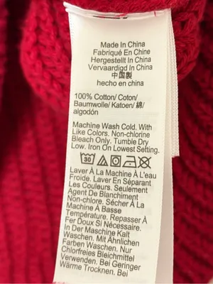 J. CREW Heritage Cotton Fisherman Crewneck Sweater Red Size Medium Fall Winter thumbnail 9