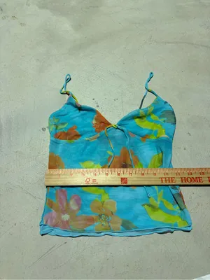 White fox Blue Floral Cami Top Spaghetti Straps XS thumbnail 2