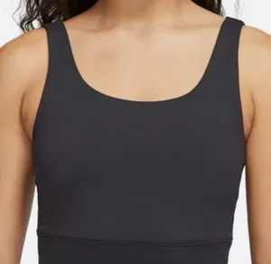 Nike Yoga Black Scoop Neck Sports Bra Tank thumbnail 1