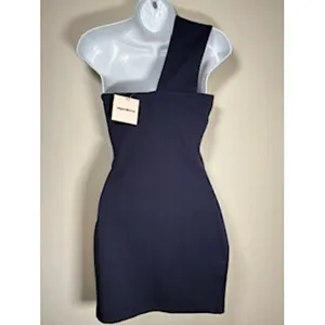 SUPERDOWN One Shoulder‎ Mini Dress S Navy Blue Bodycon Revolve Cocktail NWT thumbnail 4