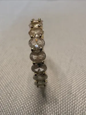 Gold Crystal Eternity Band Ring - Clear Stones thumbnail 2
