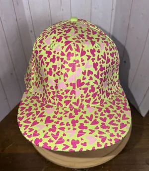 Disney Parks Mickey Ear Green‎ Cap Pink Hearts Graphic All Over Edge Collection thumbnail 1